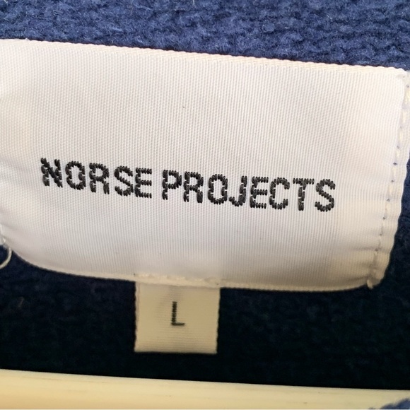 Norse Projects Vorm Brushed Indigo Classic Crewneck Blue Sweatshirt 100% Cotton - Picture 2 of 5